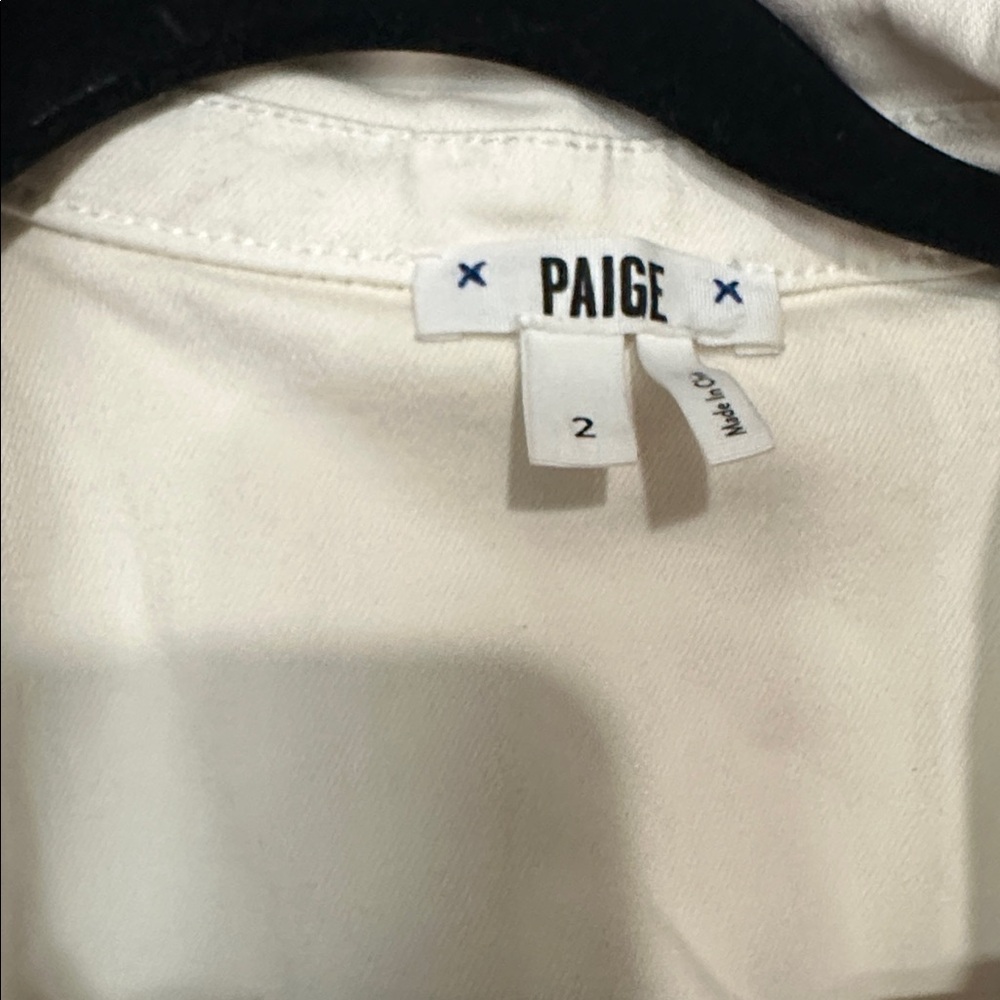 NEW Paige Anessa Stretch-Denim Cream Jumpsuit - Picture 9 of 16